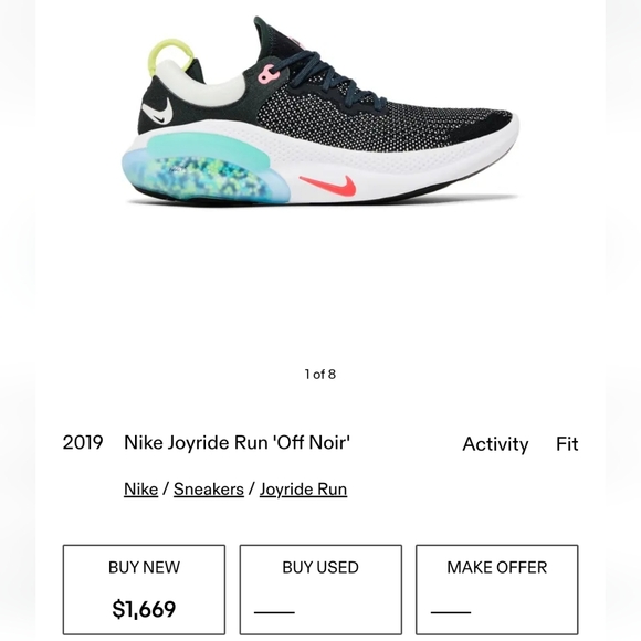 Nike Joyride Run Flyknit Rare Off Noir Mens 11 Womens 12.5 EUC - Picture 10 of 10